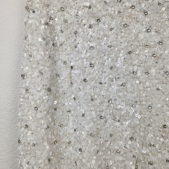 Retrofete Lyra Sequin Pant White Size Large NWT Pockets Wide Leg - Picture 4 of 13